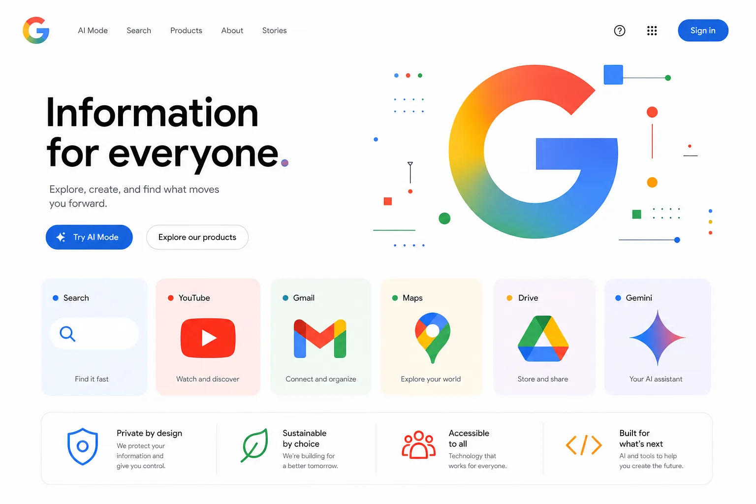 Google reimagined by Instrument