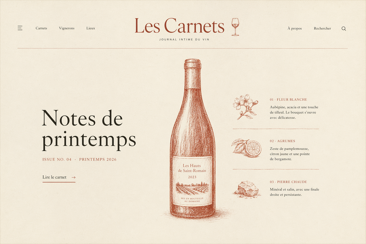 Paris wine journal homepage — Apartamento lineage